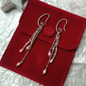 Серьги подвески с кораллами