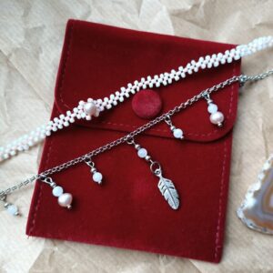 Подвеска Angel feather с натуральным жемчугом